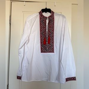 men’s embroidered white Vyshyvanka